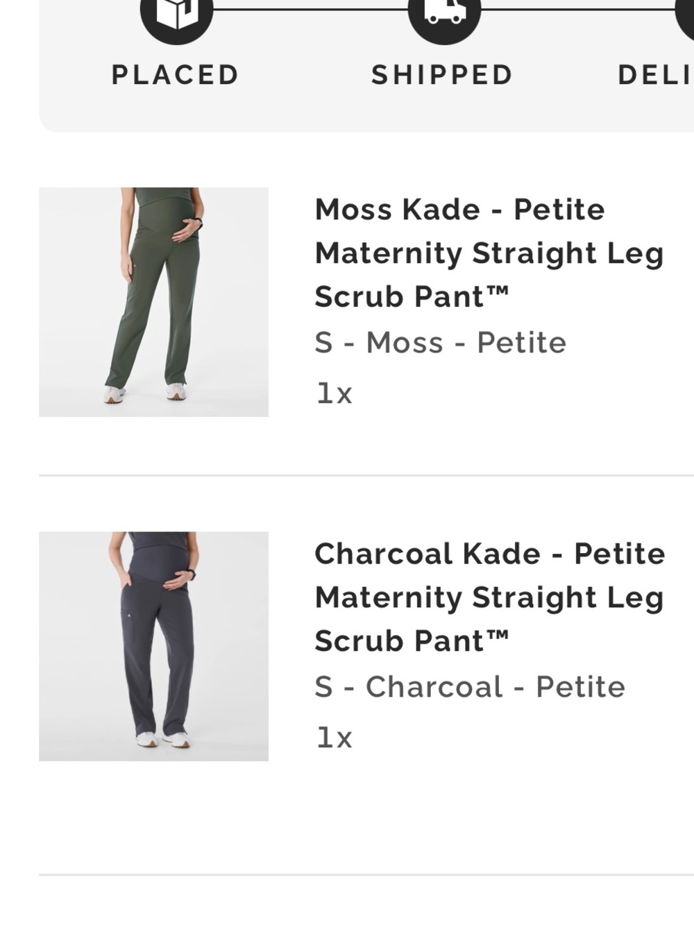 Figs (set of 2) Kade Maternity Straight Leg Scrub Pants. size petite small